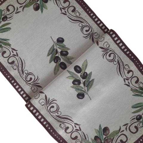 Bieżnik gobelinowy oliwki 45x136