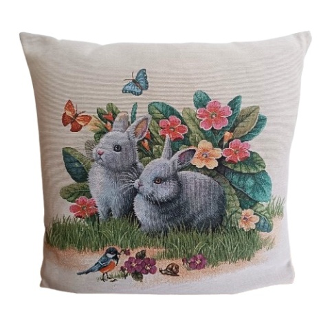 Poszewka gobelinowa WIELKANOCNA zające 45x45