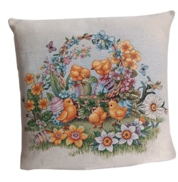 Poszewka gobelinowa WIELKANOCNA kurczaki 45x45