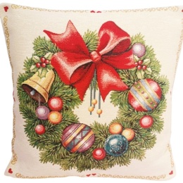 Poszewka gobelinowa świąteczna prztykana złotą nitką 45x45