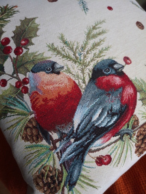 Poszewka gobelinowa ptaszki 45x45