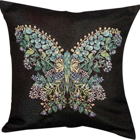 Poszewka gobelinowa czarny motyl 45x45 Poszewka gobelinowa czarny motyl 45x45