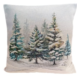 Poszewka gobelinowa ZIMOWY LAS 45x45