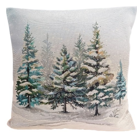 Poszewka gobelinowa ZIMOWY LAS 45x45