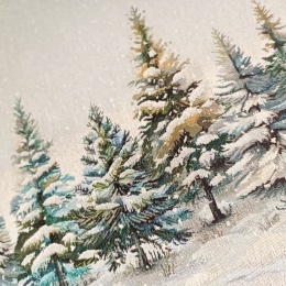 Poszewka gobelinowa ZIMOWY LAS 45x45